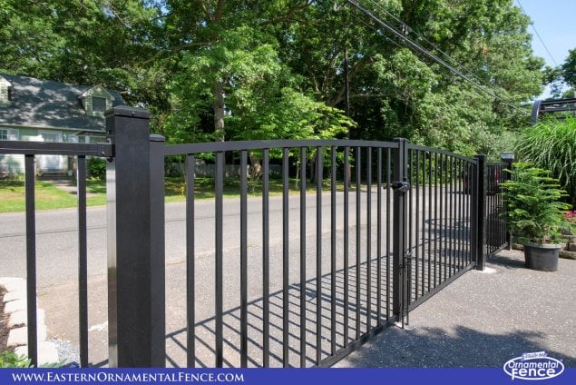 eastern ornamental aluminum arched accent drive gates ovation style