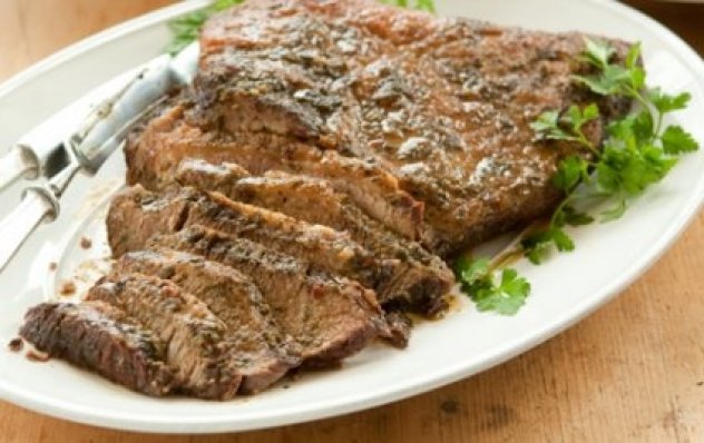Roasted Brisket with Parsley, Mint and Thyme