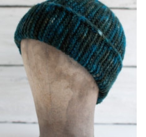 garter stitch short rowed hat