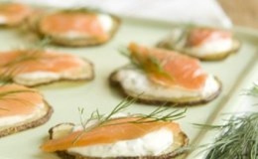 Smoked Salmon and Crème Fraîche-Topped Crispy Potatoes