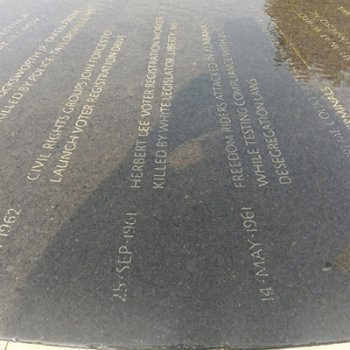 plaque of the names of 41 victims and significant civil rights events