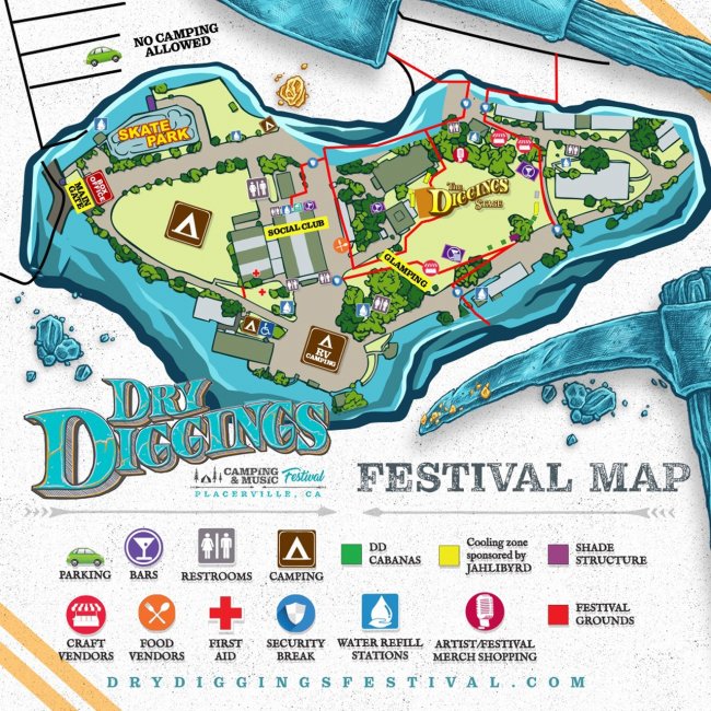 Dry Diggings Festival map