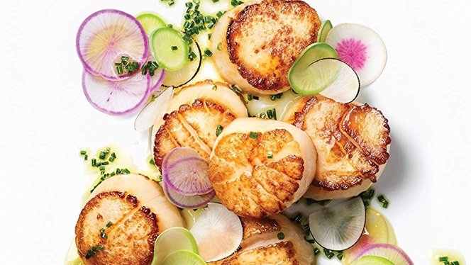 Seared Sea Scallops with Radishes and Chives