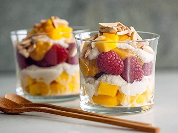 Mango, Raspberry and Cashew Cream Parfaits