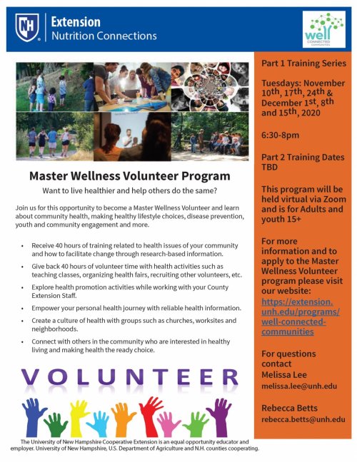 UNH Extension Master Wellness volunteer flyer