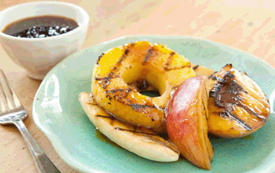 Grilled Fruit with Caramelized Orange Sauce