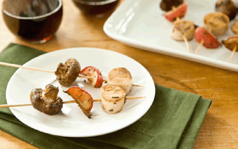 mushroom-radish-skewers