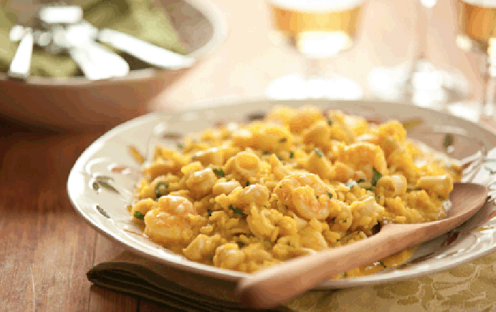 seafood risotto with squid scallops and shrimp