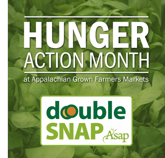 Support Double SNAP during Hunger Action Month at Appalachian Grown Farmers Markets