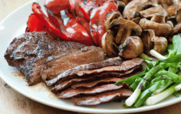 barbecued-korean-style-steak-with-grilled-vegetables