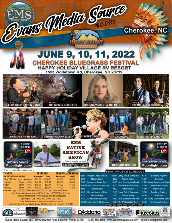 Cherokee Bluegrass Festival 2022 Evans Media Source