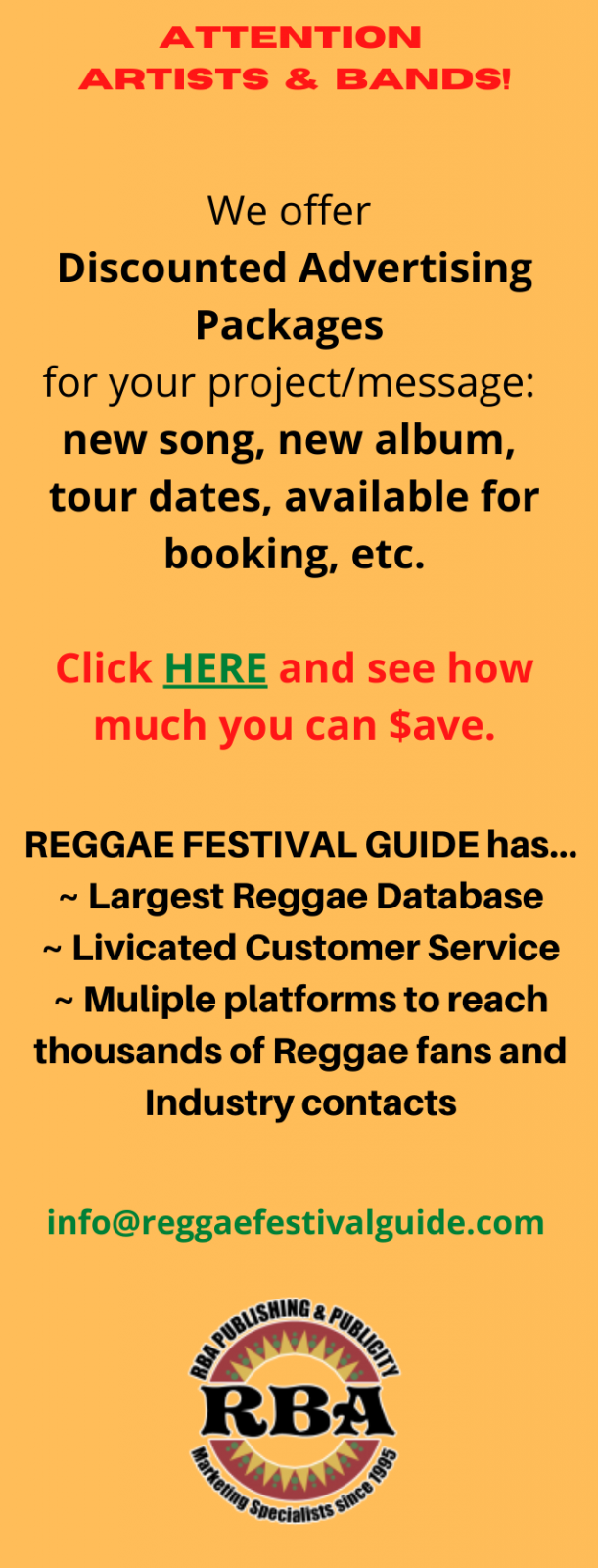 Reggae Festival Guide marketing packages