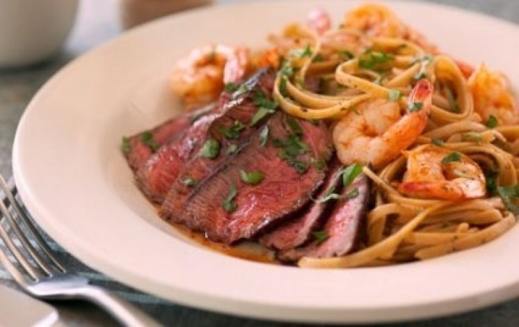 Creamy Cajun Shrimp and Steak Linguine