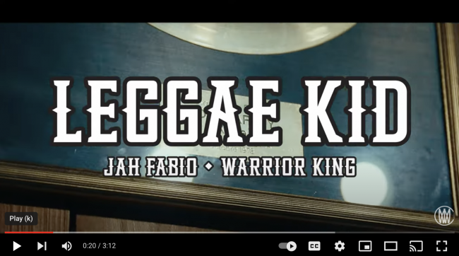 Jah Fabio, Warrior King - Leggae Kid (Video Official)