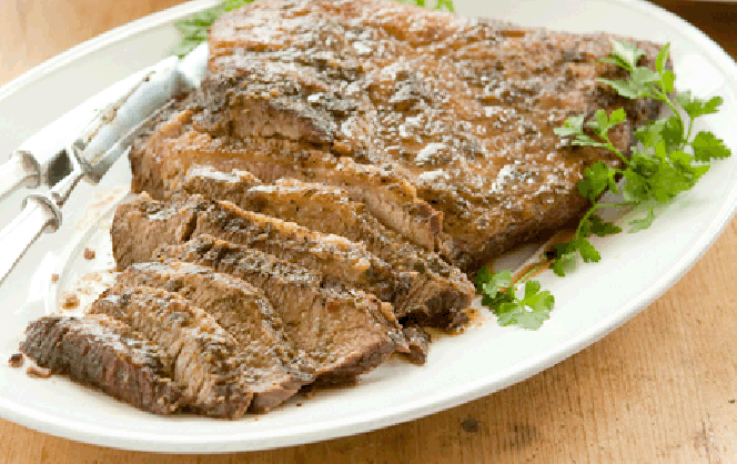 Roasted Brisket with Parsley, Mint and Thyme